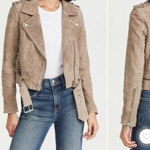 Cropped Suede Moto Jacket